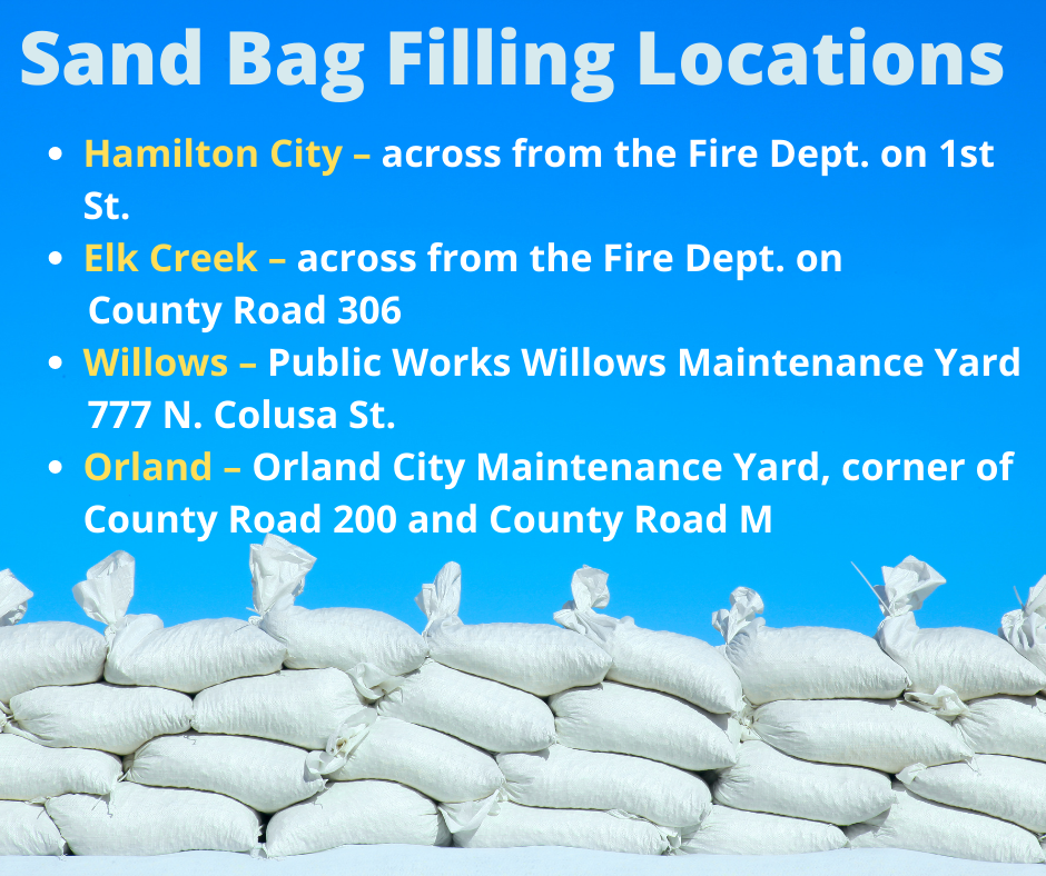 Winter Storms And Sandbag Locations County Of Glenn